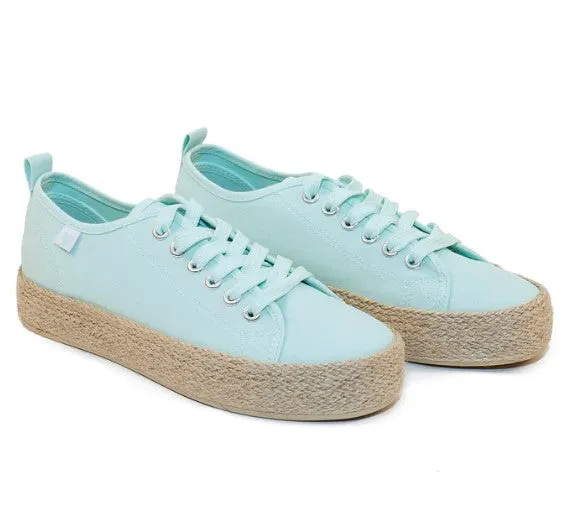 Walk In Pitas Womens Ada Aqua Espadrille Casual Trainer