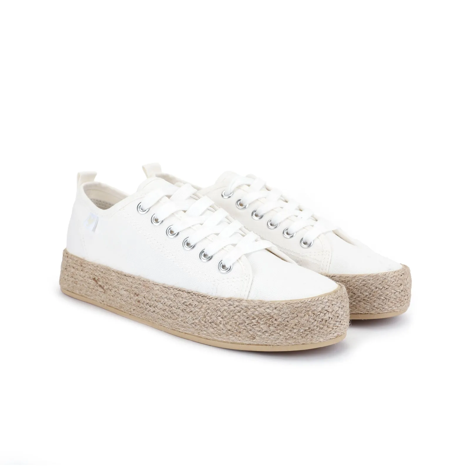 Walk In Pitas Womens Ada Blanco Espadrille Casual Trainer