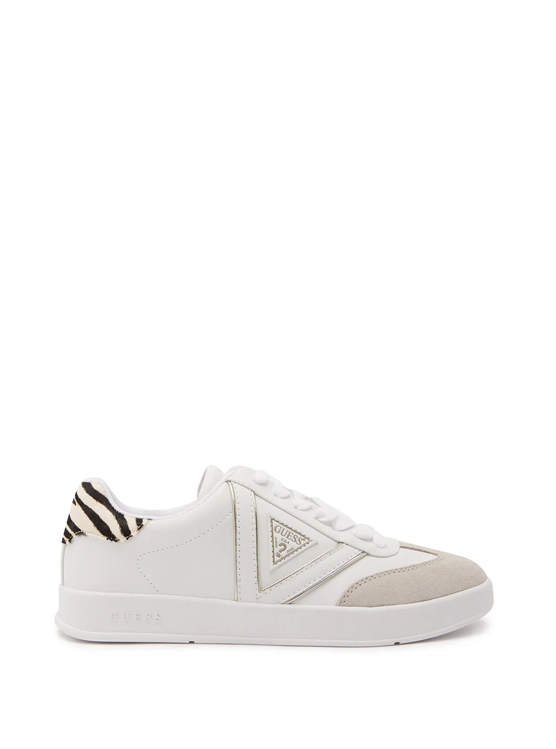 White Aviana Zebra Low Top Sneakers