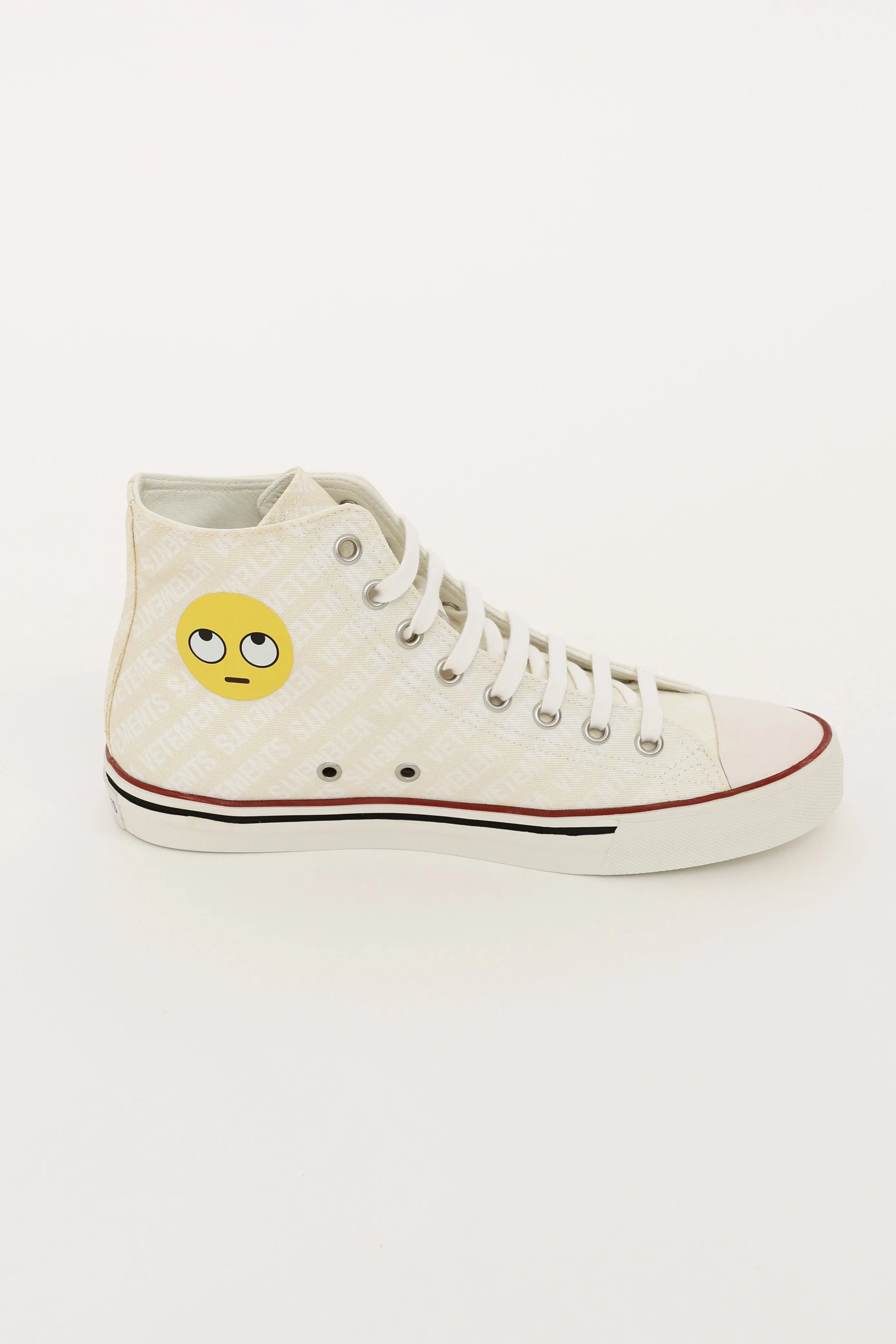 White Emoji Logo Canvas Sneakers