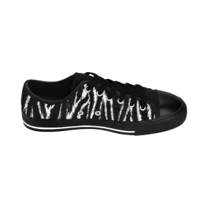 Wild Zebra Men's Sneakers, Best Zebra Stripe Animal Print Low Top Shoes (US Size: 7-14)