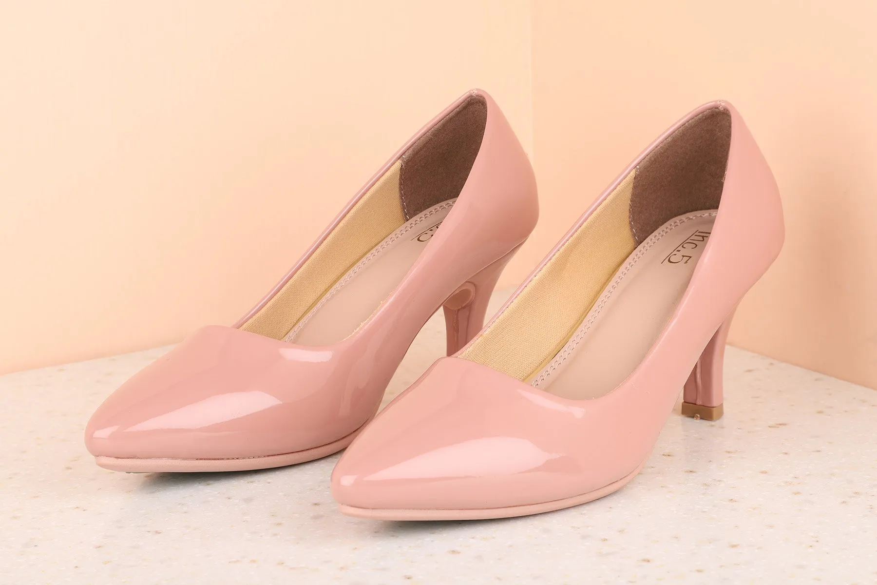 Women Pink Kitten Pumps Heels