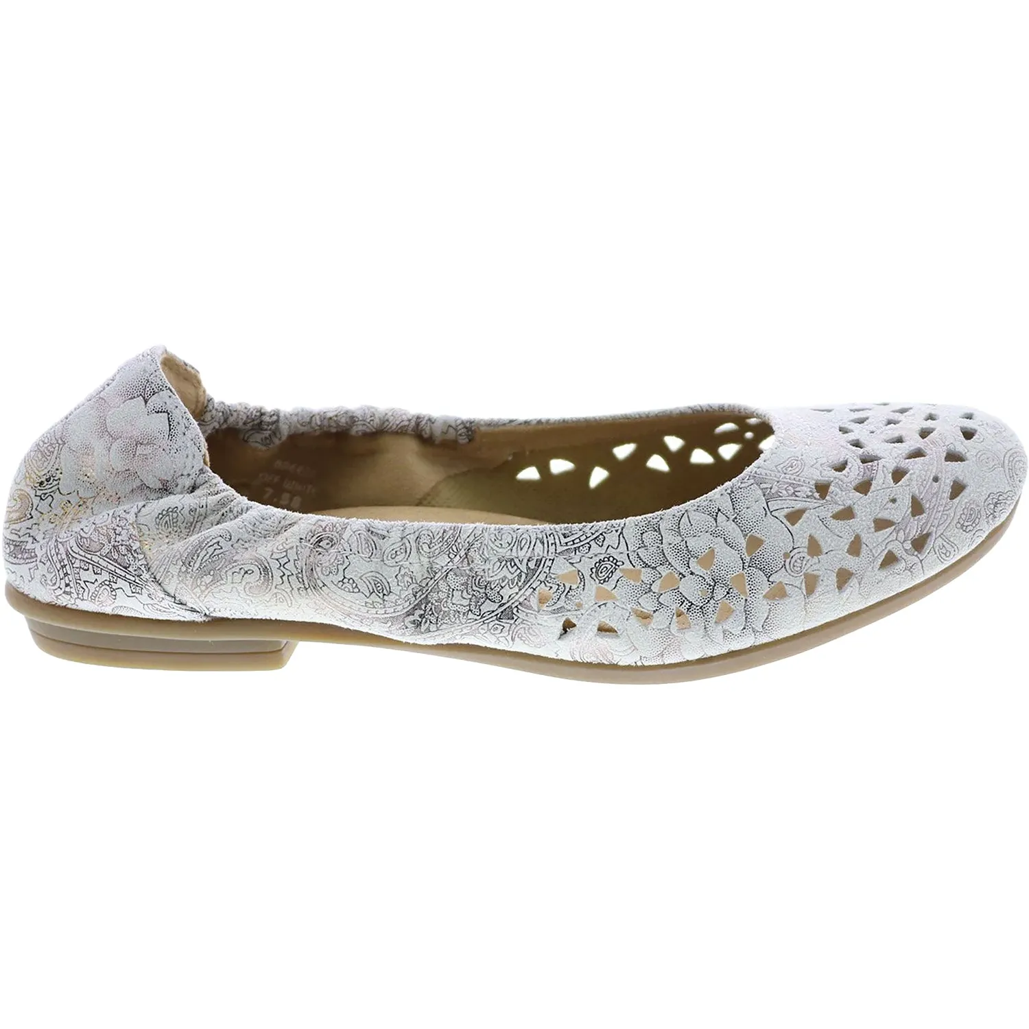 Women's Earth Breeze White Printed Leather