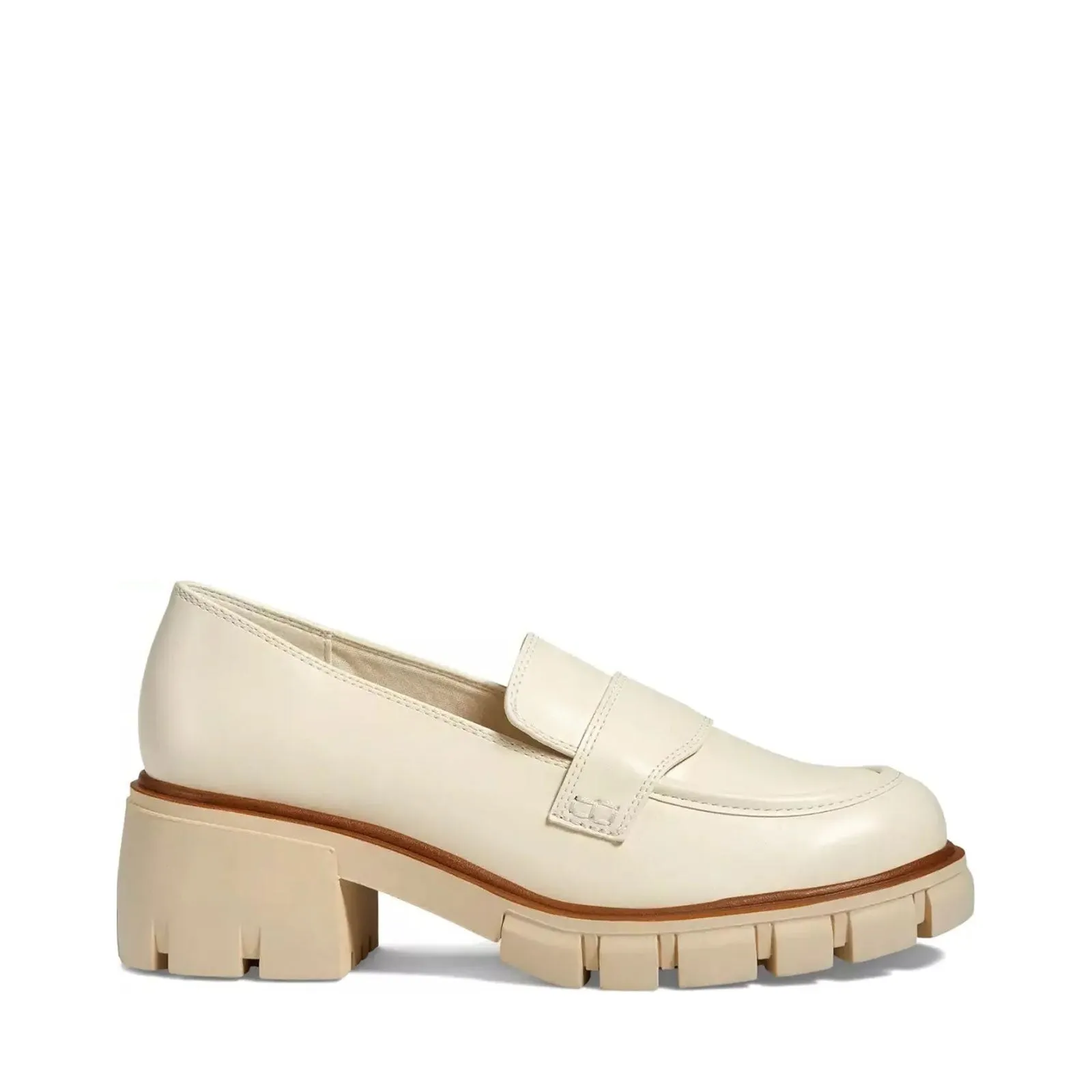 Women's Shoes MIA ROBBIN Platform Loafers MH2523 BONE BURNISHED NAPPA