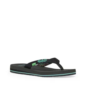 Women's Shoes Sanuk YOGA PARADISE 2 Flip Flop Sandals 1091869 BLACK PARADISE