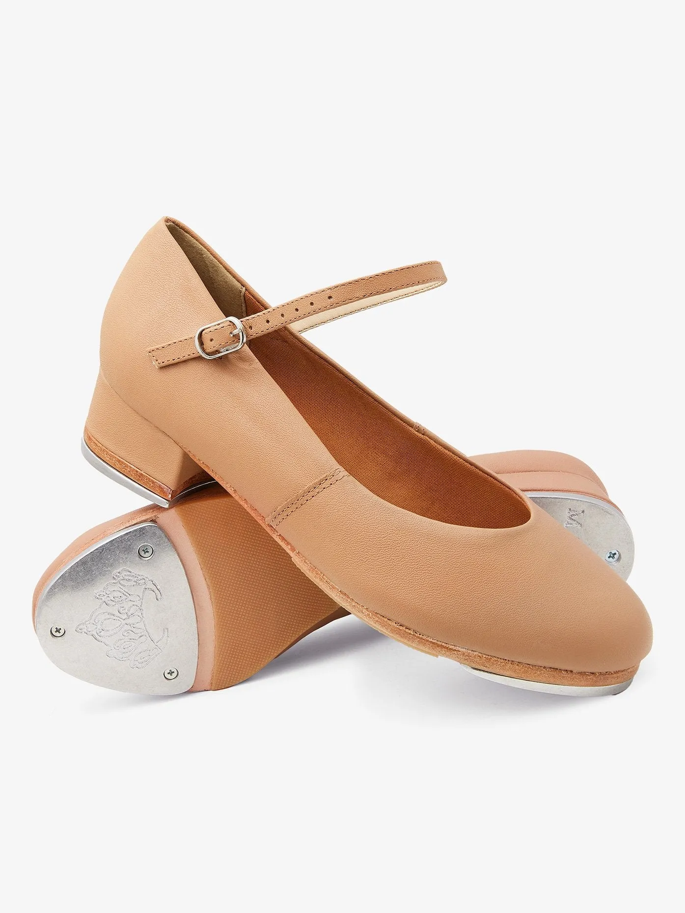 Womens Soft Leather Mary Jane Buckle Tap Shoes