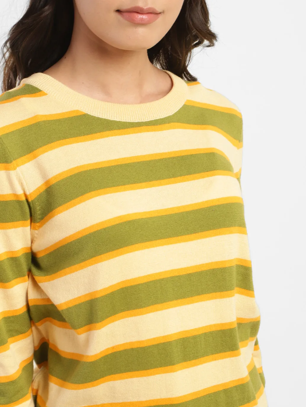 Women's Striped Round Neck Sweater