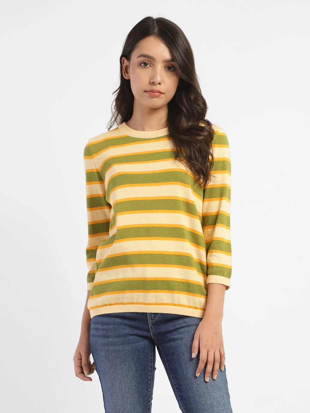 Women's Striped Round Neck Sweater