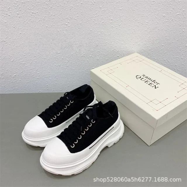 xiangtuibao  XL size 44 Tennis Sneakers Designer Ladies Alexander Shoes Luxury Brand High-Quality Thick-Soled Canvas Zapatillas Mujer