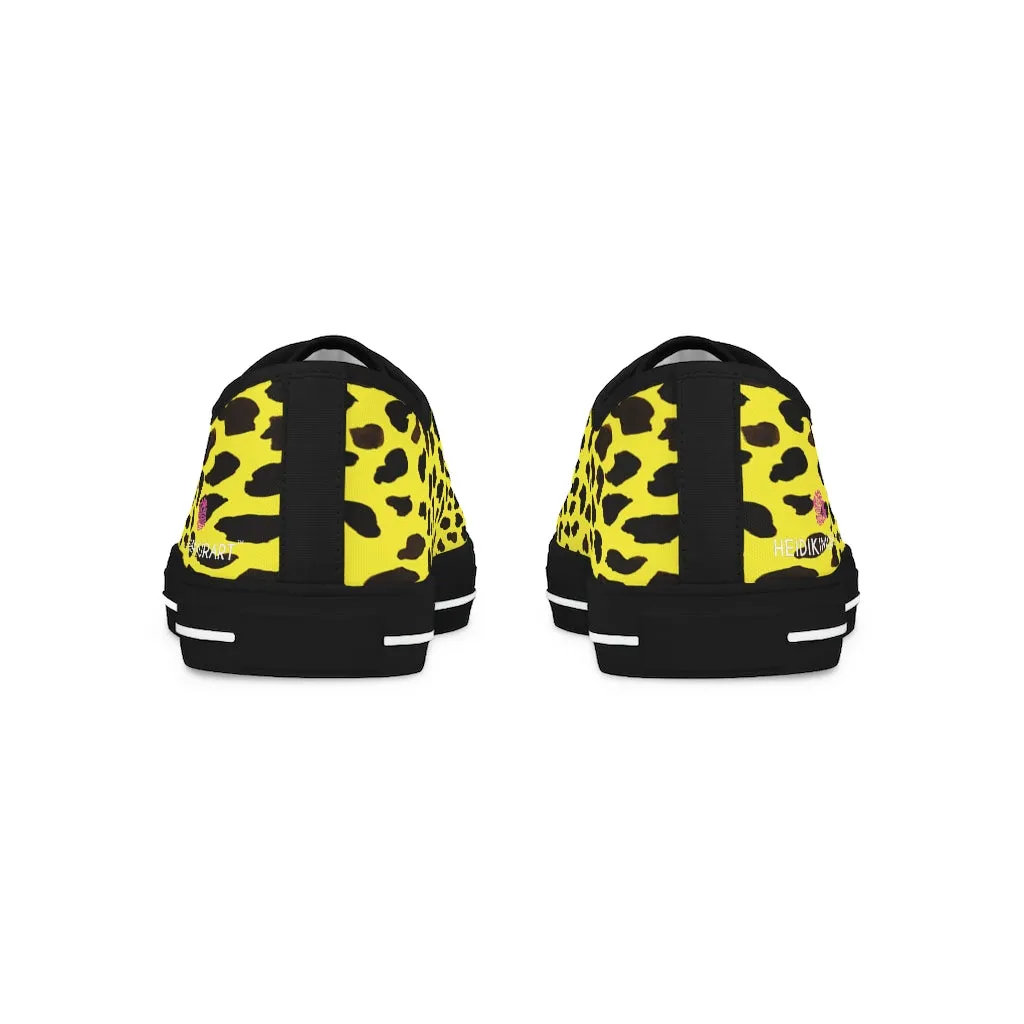 Yellow Leopard Men's Tennis Shoes, Yellow Leopard Animal Print Best Fashion Men's Low Top Sneakers  (US Size: 5-14)