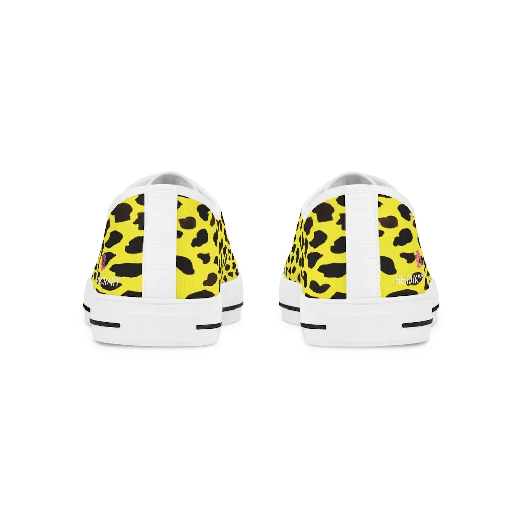 Yellow Leopard Men's Tennis Shoes, Yellow Leopard Animal Print Best Fashion Men's Low Top Sneakers  (US Size: 5-14)