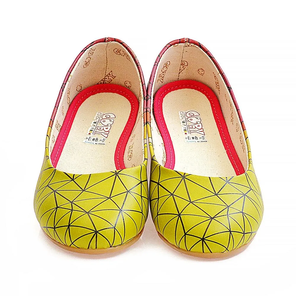 Yellow Red Prismas Ballerinas Shoes 1098