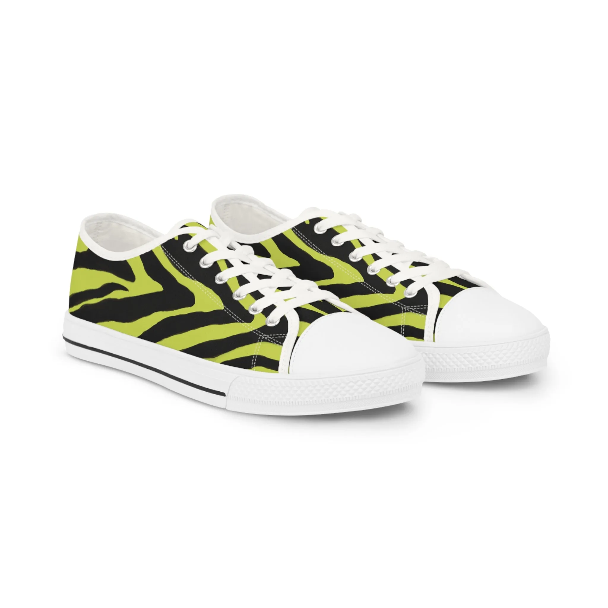 Yellow Zebra Print Men's Sneakers, Best Low Tops Designer Men's Low Top Sneakers (US Size: 5-14)