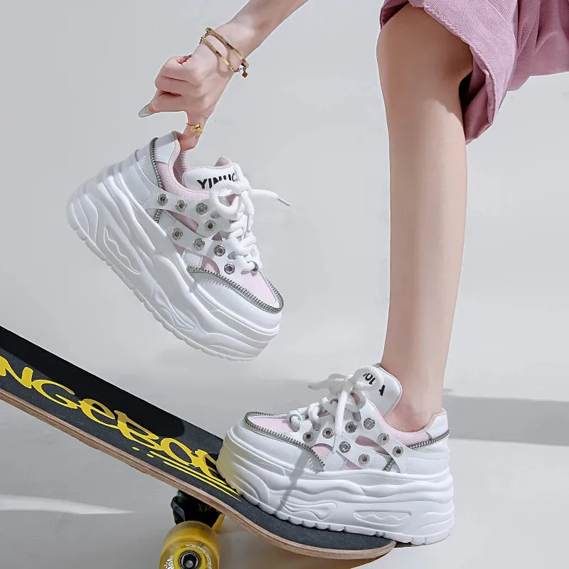 Zipper Platform Sneakers