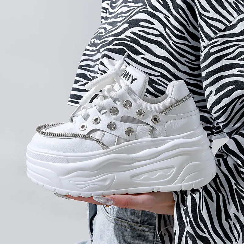 Zipper Platform Sneakers